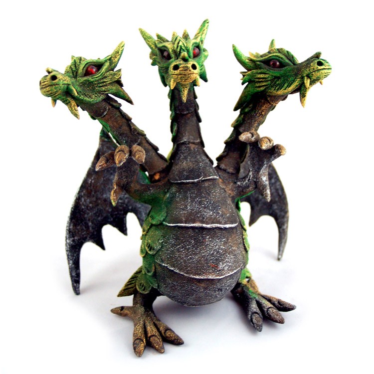 Dreikopfdrache antikgrün