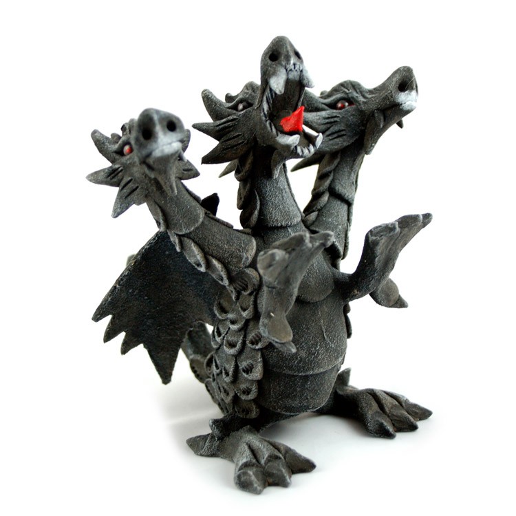Dreikopfdrache schwarz