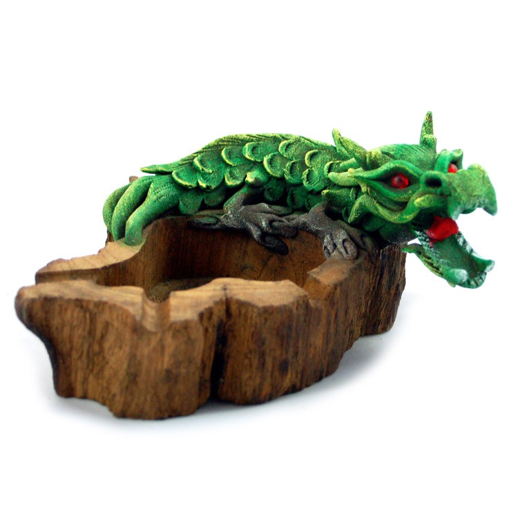 Aschenbecher Chinadrache grün